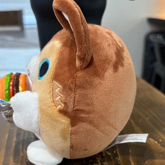 Great gift for the Sonic Lover Cute Brown and White Plush Toy with Burger - Picture 2 of 4